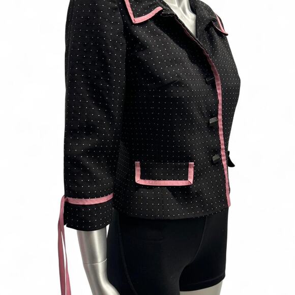 black and pink polka dot blazer - Picture 2 of 6